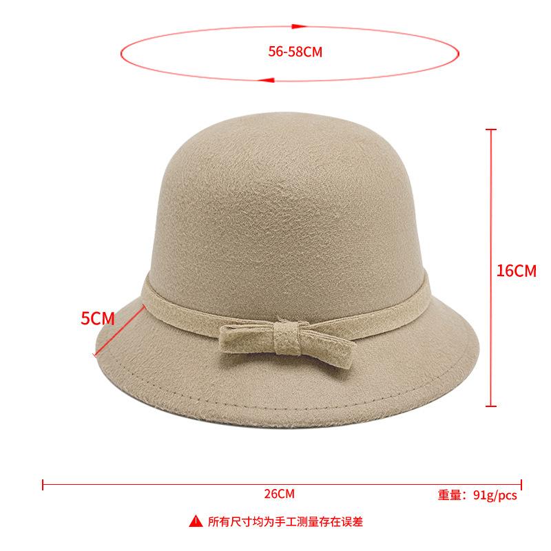 Autumn and Winter Simple Woolen Top Hat Autumn and Winter Dome Elegant Bucket Hat Versatile Senior Sense Retro Basin Hat Women