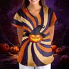 Women's Halloween Print Loose V-Neck Short Sleeve Pocket Uniform Top Scrub Costume Cosplay for Adult Women