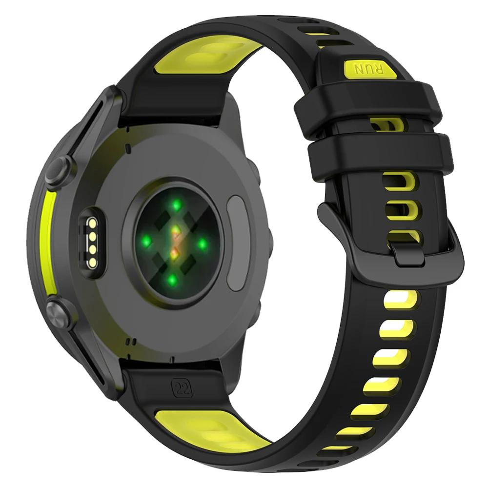 

22mm Two-Tone Silicone Smart Soft Bracelet For Garmin Forerunner 745 965 970 945 935 955 Solar Outdoor Replace Sports Watchbands 1Pcs 22mm