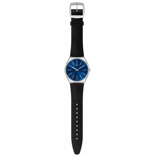 Swatch FORMAL BLUE 42 Skin Irony Watch, Black, SS07S125