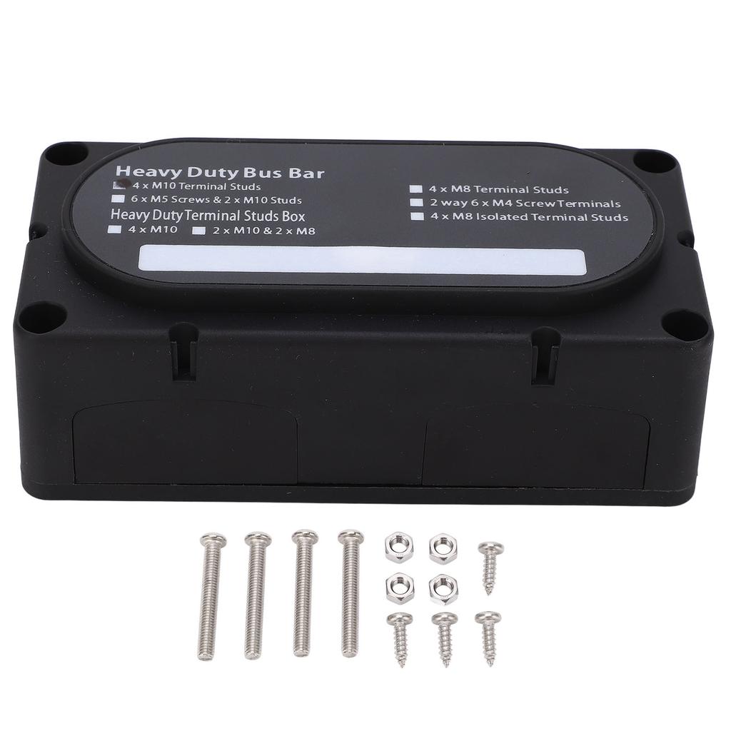 Heavy Duty Bus Bar Box DC48V 300A Flame Retardant Rust Proof for 12 to 48V Cars Trucks RVs Ships Boa