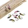 6PCS Scud Nymph Flies Copper Wire Weighted Flash Dubbing Caddis Larva Emerger Fly Fishing for Trout Czech Nymphing River Fishing