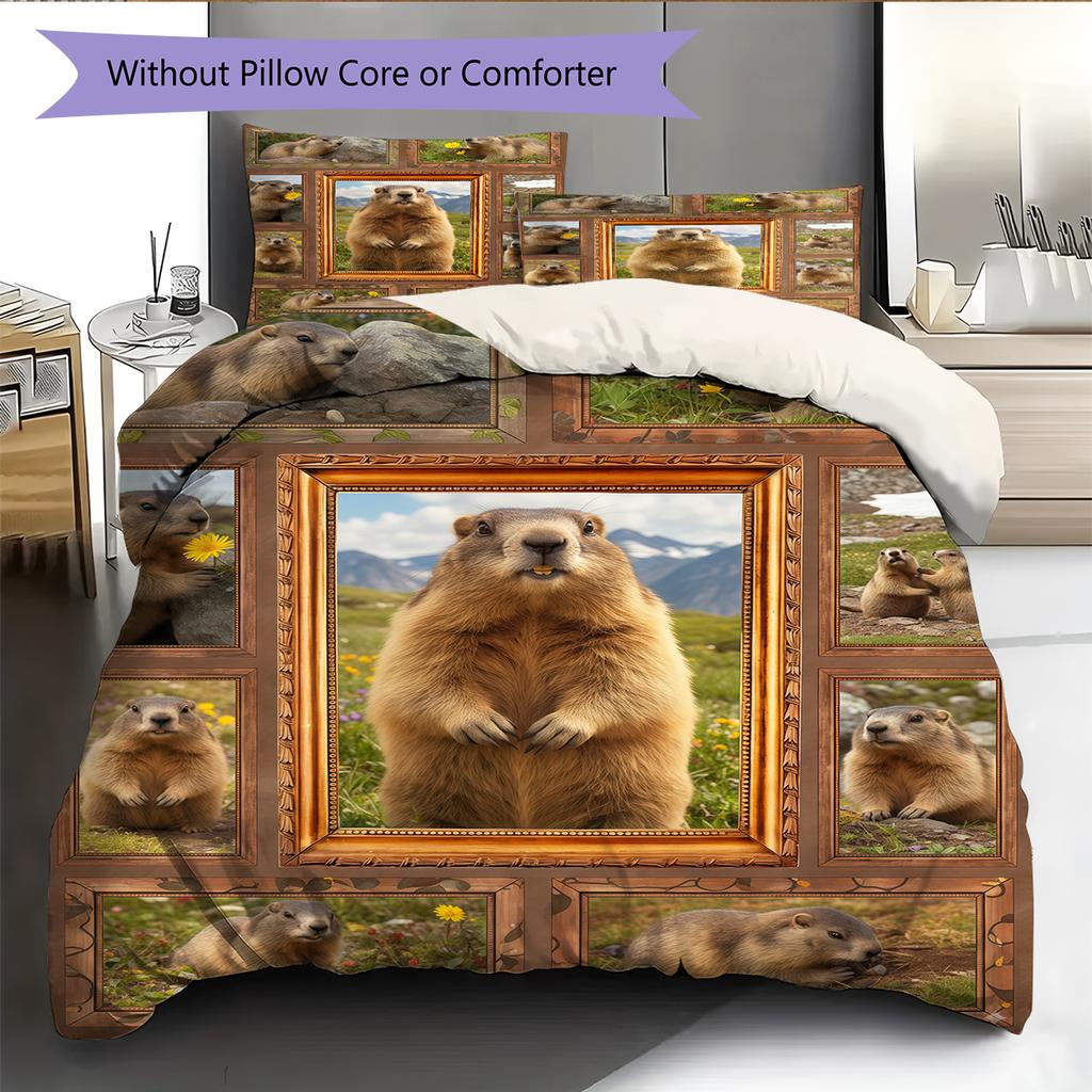 Cartoon Pattern Bedding Quilt Set Quilt Cover Pillowcase Home Decoration Birthday Gift (1 * Duvet Cover + 2 * Pillowcase, Without Core)