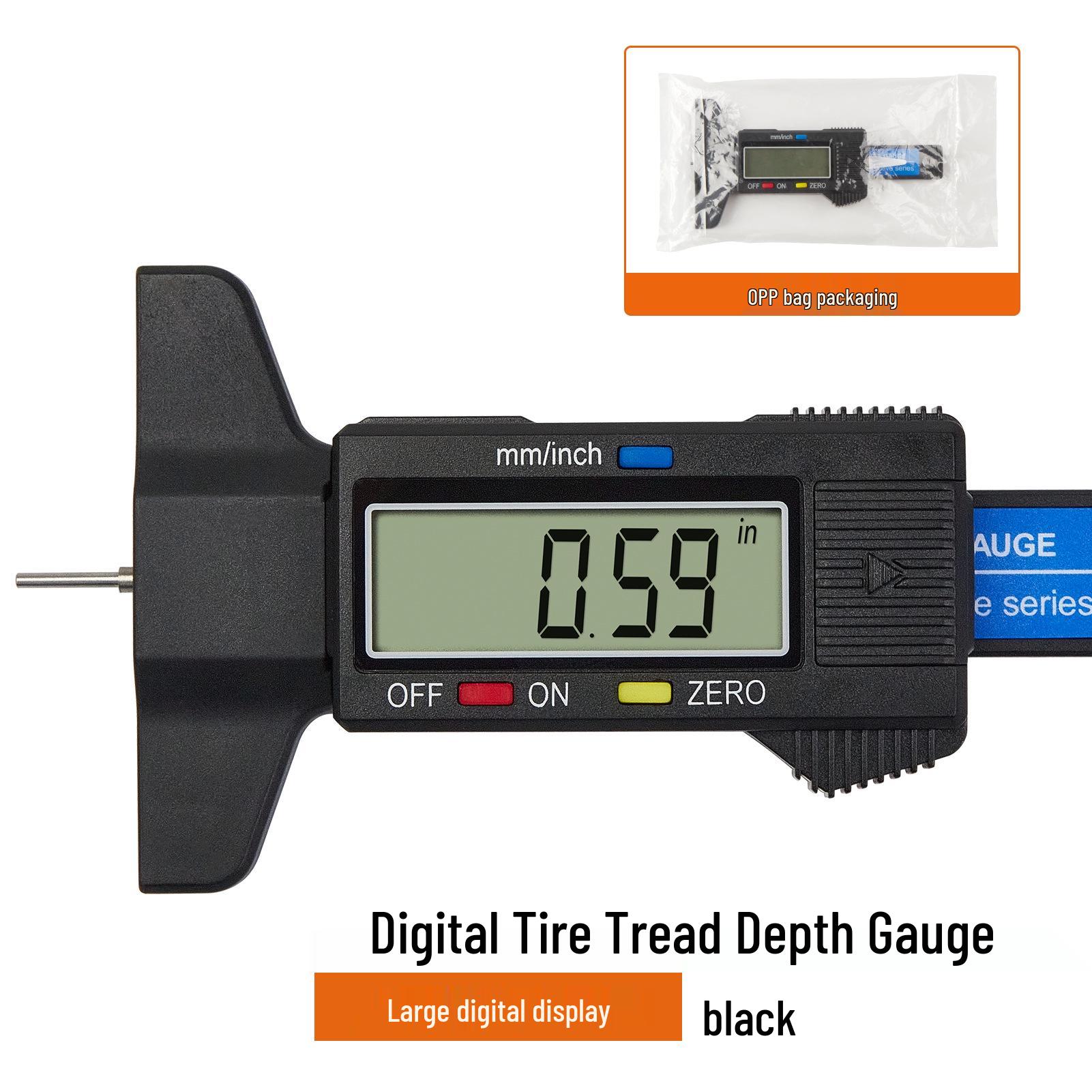 High Precision Digital Tire Tread Depth Gauge - Electronic Vernier Caliper for Measuring Tire Thickness