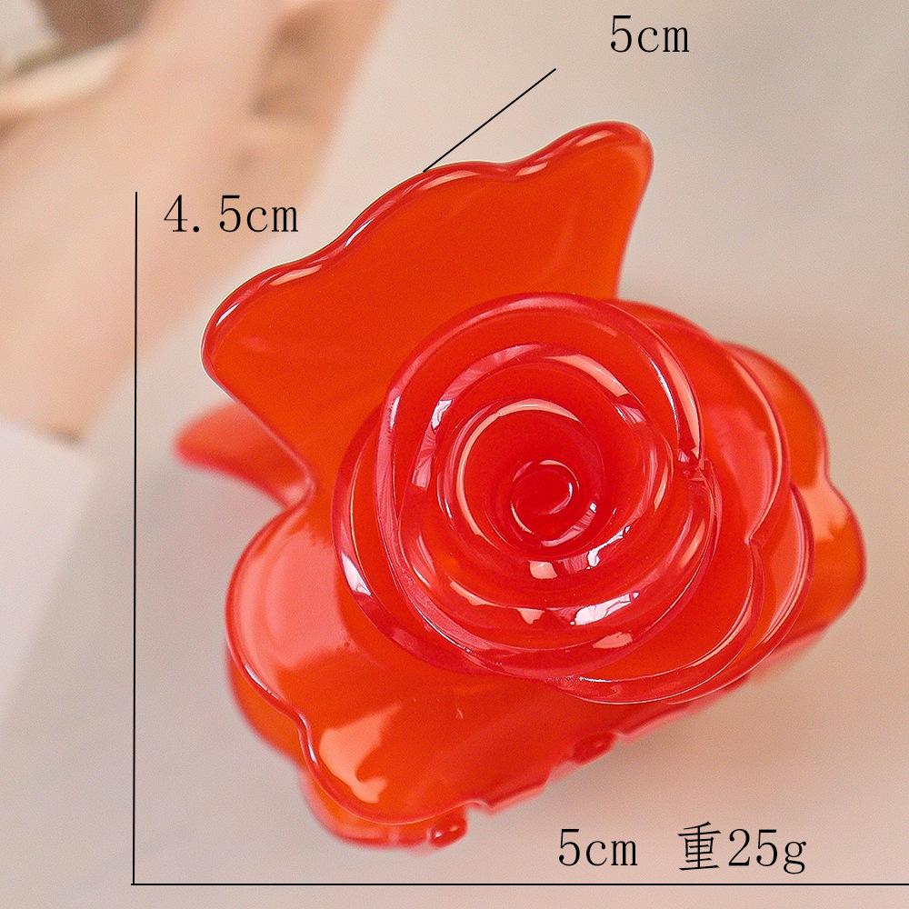 Acetate Color Rose Flower High-End Gold Label Letter Hair Catcher For Women