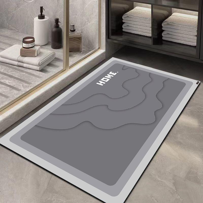 Diatomaceous Mud Mat Resistant To Dirty Toilet Door Simple Air Moisture-wicking Mat Home Toilet Quick Drying Easy To Take Care of Non-slip Mat