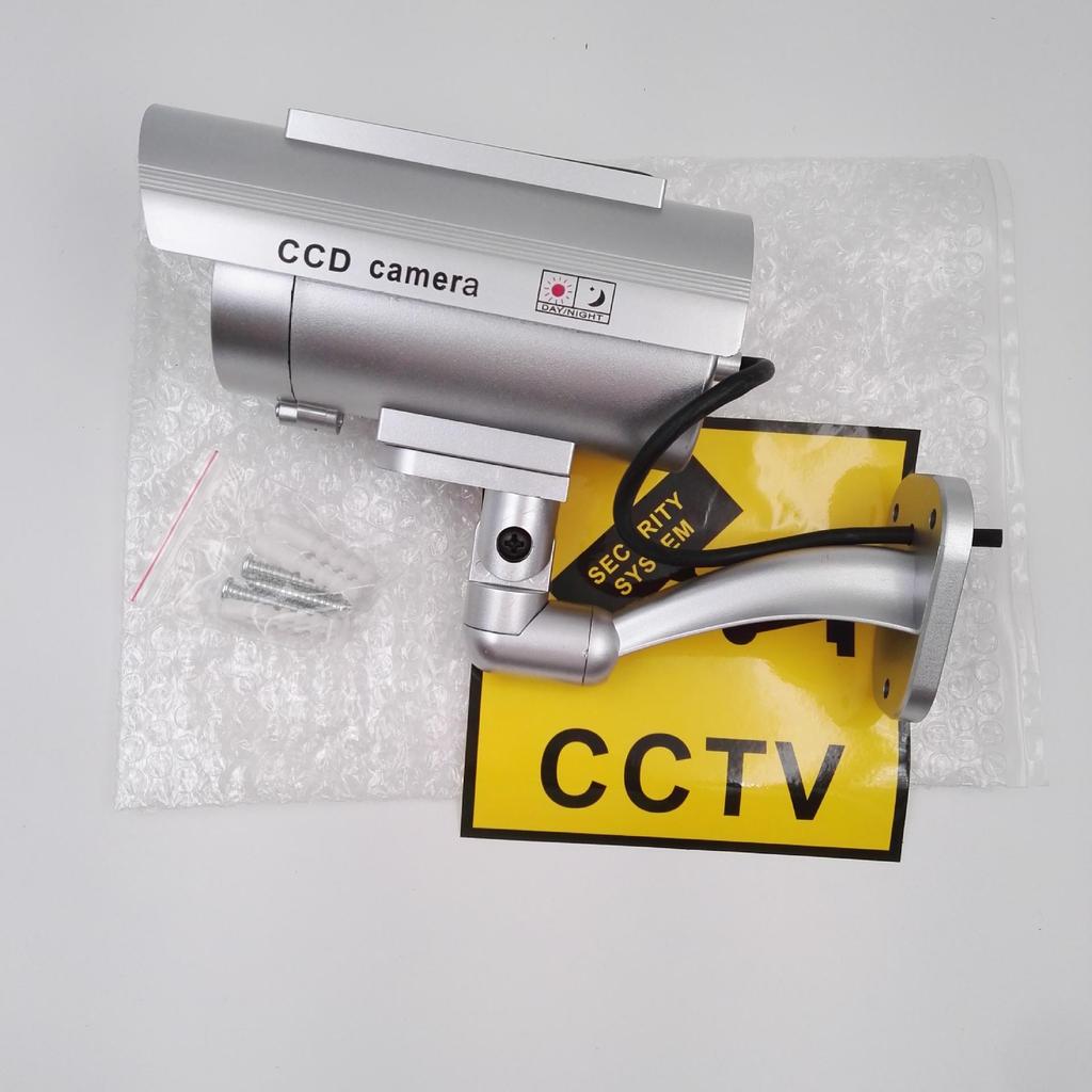 Solar-Powered Simulated Surveillance Camera with Light