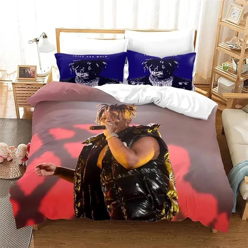 Neues Juice Wrld Bettwäscheset Einzelbett Twin Full Queen King Size Sterne Juice Wrld Bettbezugset für Heimdeko Bettdeckenbezugset