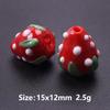 6pcs Mix Glass Fruit Pendant 3D  Enamel Strawberry Charm For Jewelry Making Bracelet Anklet Necklaces DIY Beads Pendant Findings