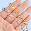 Fashion Vacuum Gold Plated Stainless Steel Oval Link Chain  Paper Clip Flat O Shape Accessories for DIY Necklace Bracelet Making