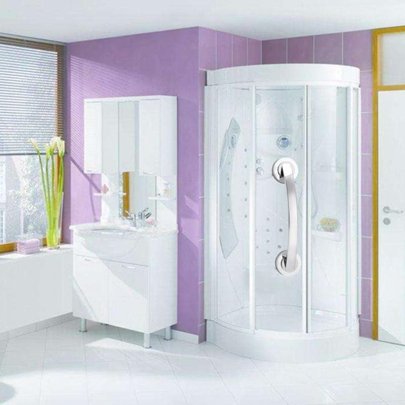 1PC Wall Suction Cup Grab Bar Self-Adhesive Hook Balance Assist Bar Bath Shower Pull Securely Attached Grab Bar Support
