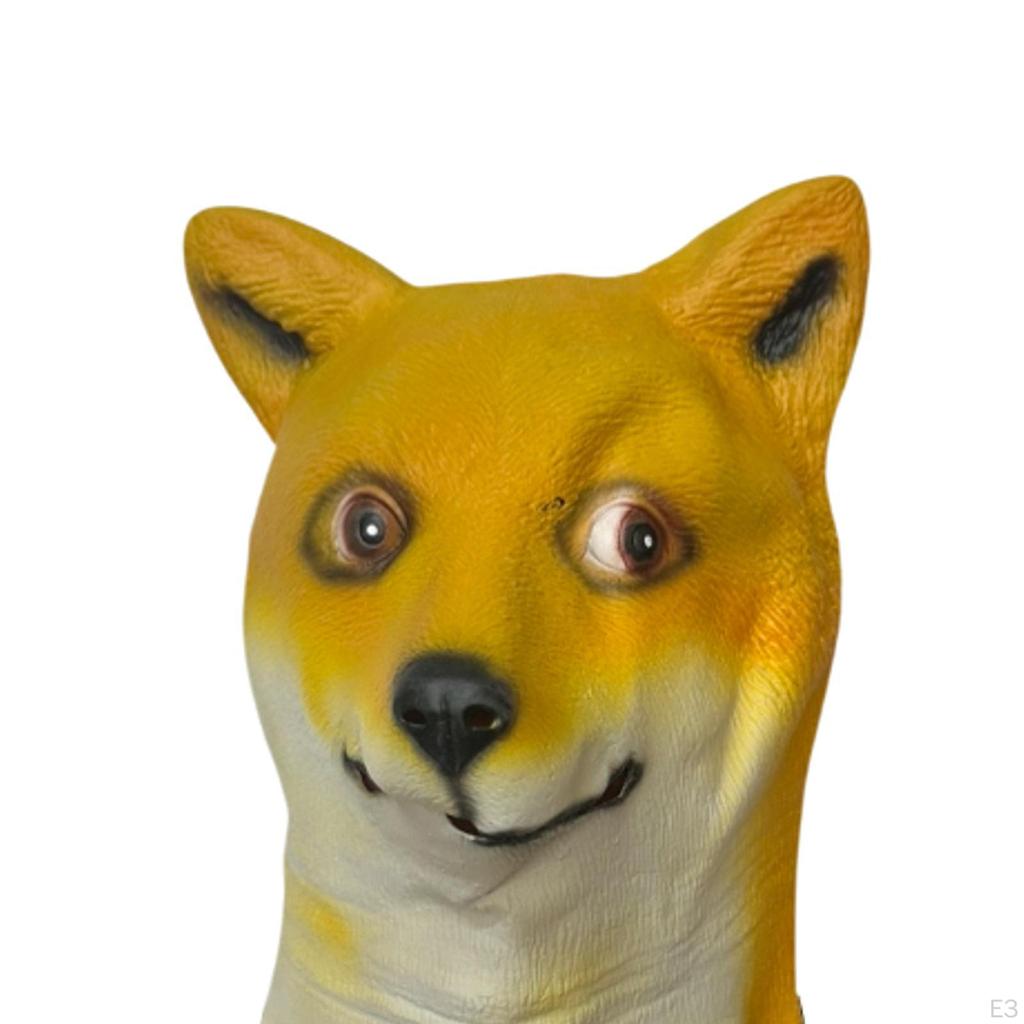 Dog Costume Mask Head Mask, Novel Halloween Costume, Party Latex Animal for