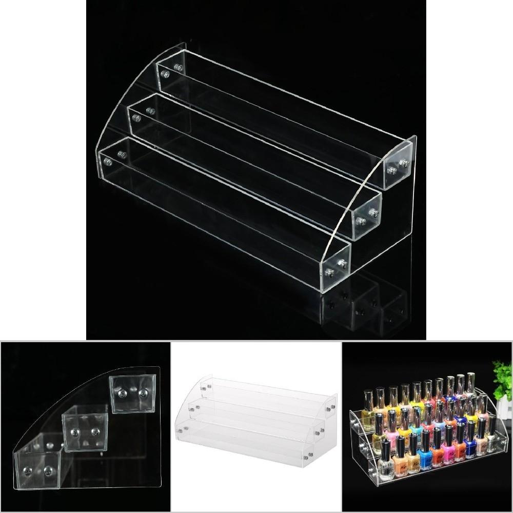 Sturdy and Stable Acrylic Nail Polish Rack Two Layer Perfume Organizer  For Countertop Display