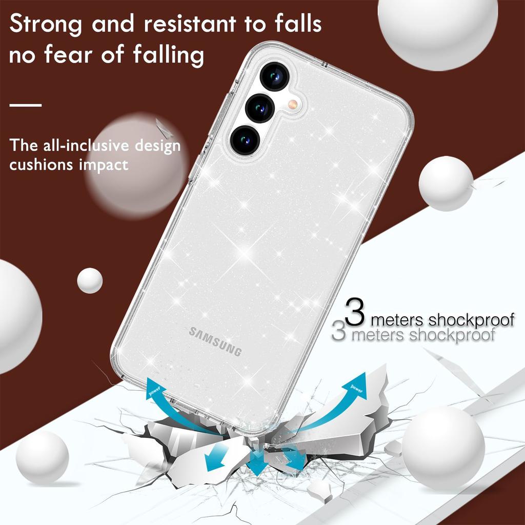 Applicable to the new Samsung S23FE Terminator glitter mobile phone case tide brand S23fe transparent all-inclusive anti-drop case wholesale