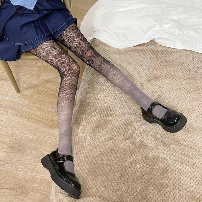 

Lace Mesh Fish Net Street Elegant Girls Retro Stovepipe Tights See-Through Party Club Pantyhose Modern Anime Stockings One Size чорний
