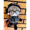 Niannyyhouse 15cm Plush Clothes: Leopard Print Suit, Stretch Hat, Hoodie, Shorts, Accessories, Glasses, Shoes, Cotton Doll, Dress-Up (White+Black, 15c