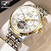 JINSHIDUN Tourbillon Automatic Mechanical Watch, Multi-functional Sports Waterproof Luminous Men's Watch