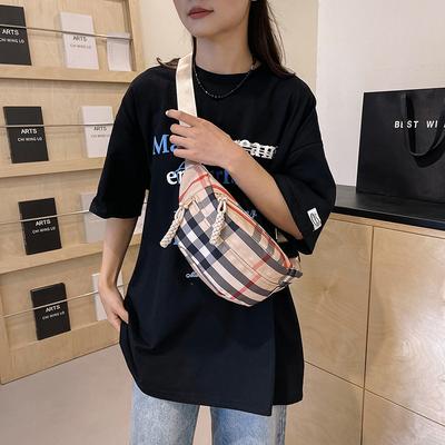 Mode Retro Ruitjes Dames Borsttas Enkele Schouder Crossbody Casual Mobiele Telefoon Taille Tas