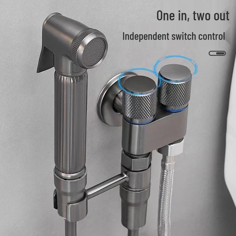 High-Pressure Toilet Companion Spray & Faucet Set with Double Switch Angle Valve