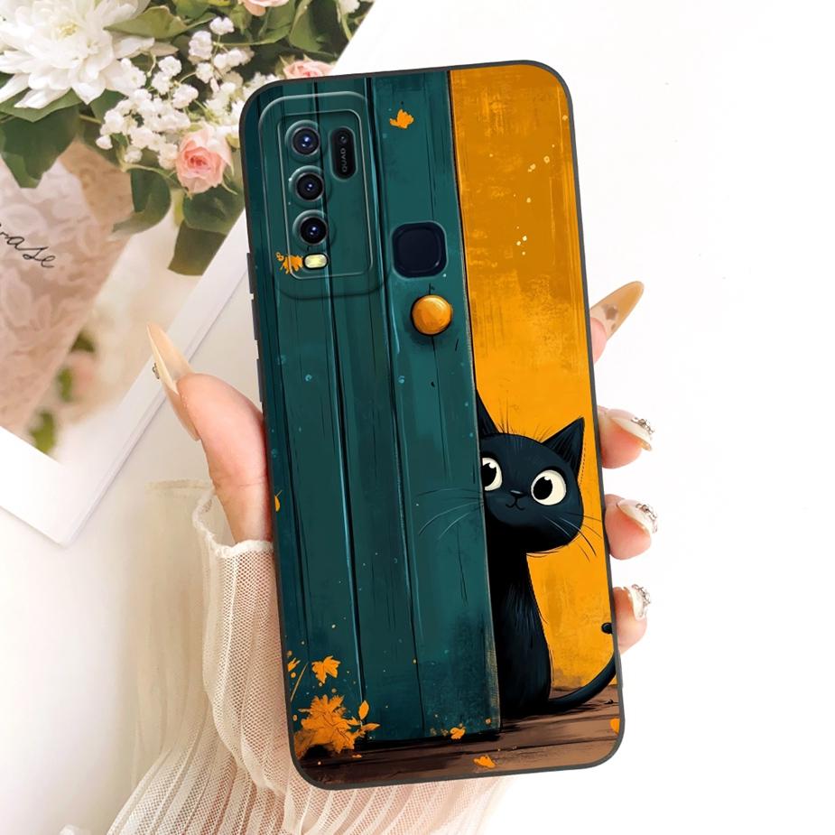 For Vivo Y30 Y50 Case 1935 1938 Cute Cat Duck Cartoon Cover Soft TPU Phone Cases For Vivo Y50 Y 30 VivoY30 VvioY50 Fundas Bumper