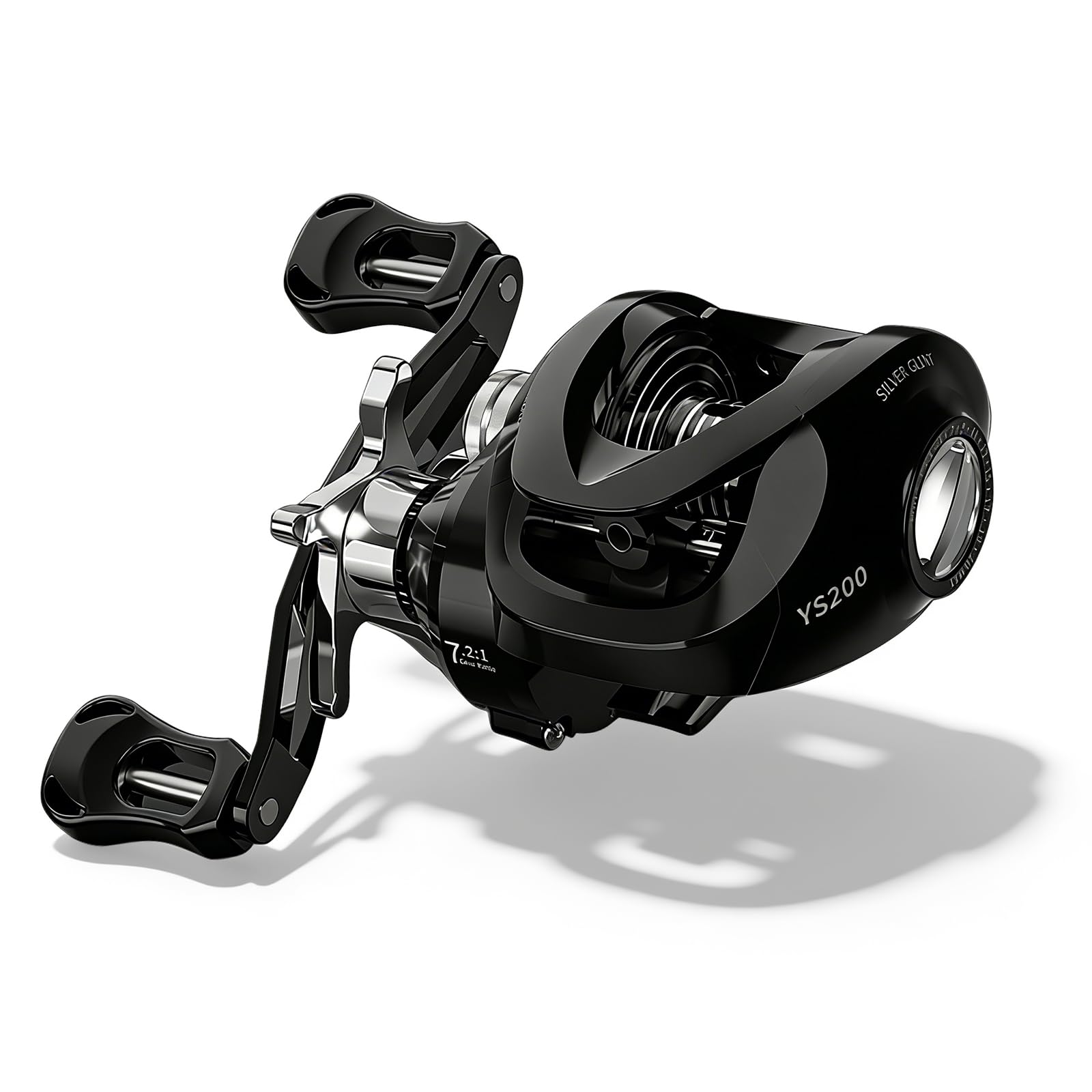 

Ceritica baitcasting reel left handle lightweight 7.21 high gear max drag 17lb 3+1BB long cast spool drag clicker saltwater freshwater bass fishing чёрный
