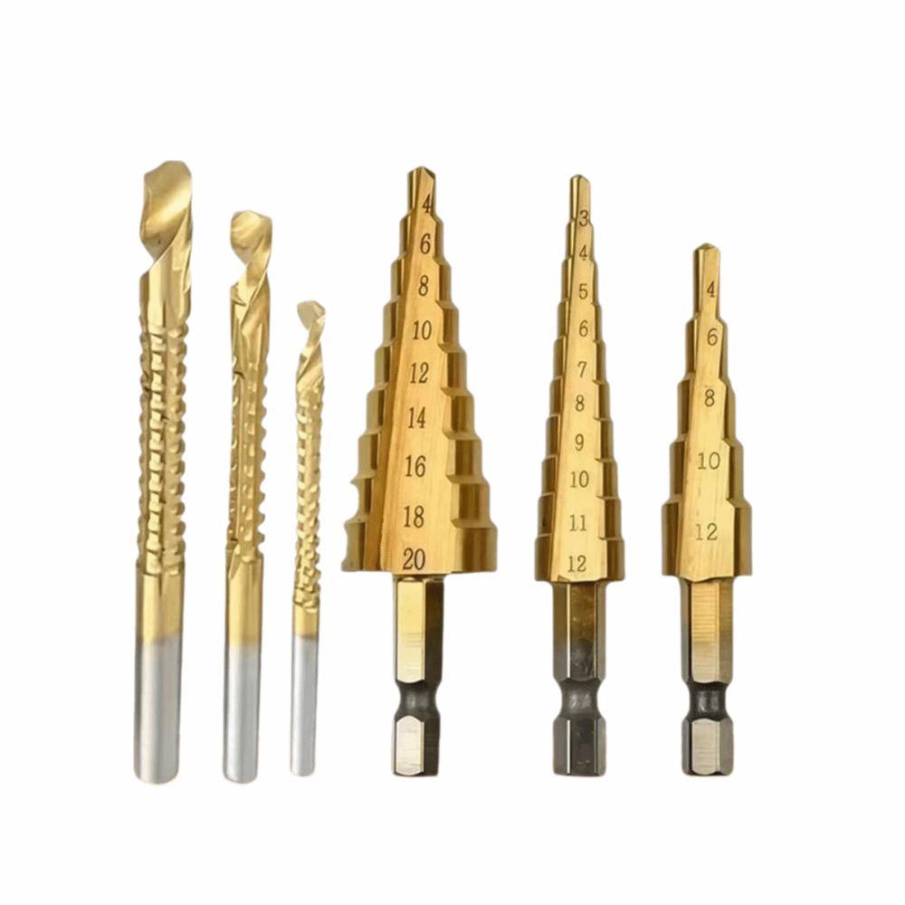 6/7Pcs Anti Rust Drilling Tool 4-12mm 4-20mm 4-32mm Quick Change Bits Set Iron Drilling
