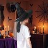 Dámský halloweenský čarodějnický klobouk skládací pro dospělé černý saténový klobouk čaroděje halloweenský kostým na párty pro cosplay karnevaly maškarní plesy