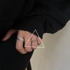 Silver Modern S925 Dual Layer Geometric Ring With Adjustable Size And Colorful Agate Stones For Stylish Accessories Womens