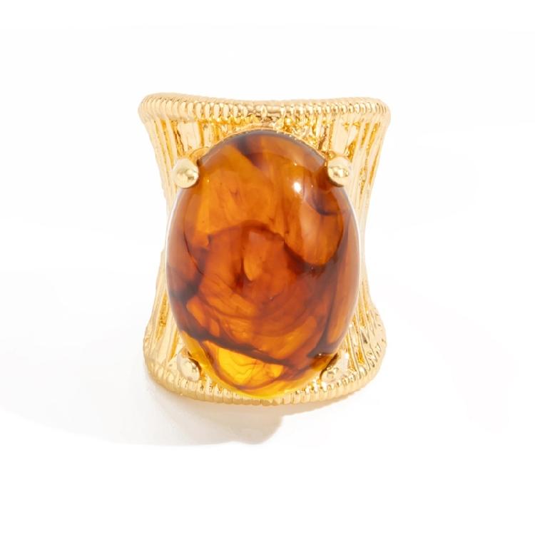 Contemporary Fashion Adjustable Ring Featuring Gradient Effect For Exaggerated Look And Comfort Fit In Modern Style