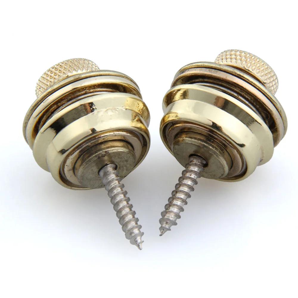 10-2PCS Electric Guitar Straplock Zinc Alloy Bass Safety Straplock Flat Head Non-slip Replacement Musical Instrument Accessories