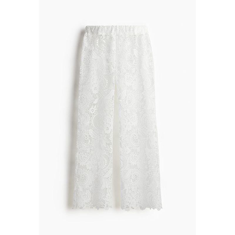 

HM 2025 Летняя Новинка Женская Одежда Мода Повседневные Кружевные Свободные Брюки 1293980 White 155/64(XS)