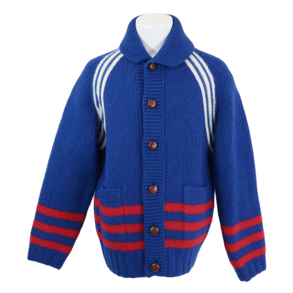 Gucci X Adidas Adidas Excellent Condition Domestic Authentic 713184 Michele Era Wool Cardigan Knit Jacket S Blue X whiteUsed