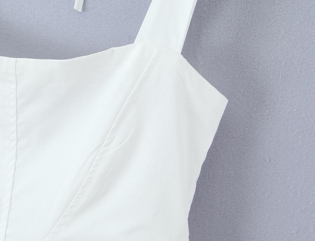 Französisches Reines Verlangen Scharfes Mädchen Quadratischer Ausschnitt Rüschen Camisole Kleid - Sommer 2026 Taillenbetontes A-Linien Kurzes Kleid