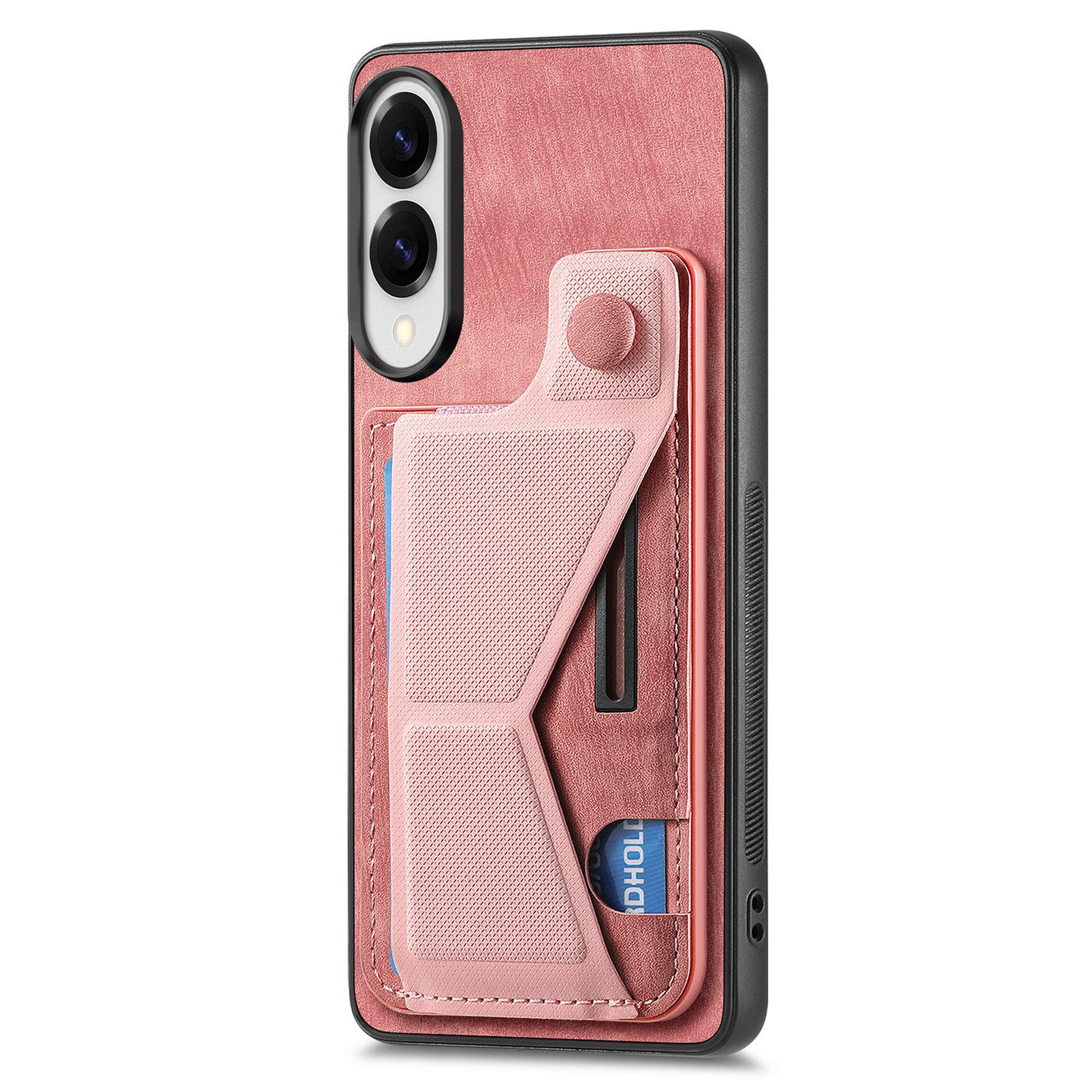 

For Samsung Galaxy S25 Edge Case with Card Slot Kickstand Retro Leather Back Cover Blue