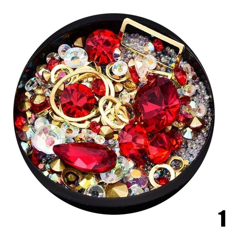 Rainbow Jelly DIY Nail Art Sticker Rhinestone Fashion 3D Charms Wheel Manicure Rivet Stud