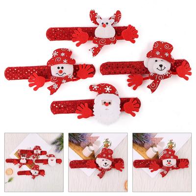 12Pcs Christmas Slap Bracelets Holiday Slap Wristbands For Kids Adult Christmas Party Supplies Stocking Fillers