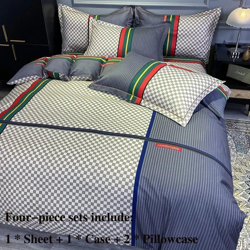 Pure Cotton Four-piece Bedding Striped Gant Simple High-grade Loaded Pillowcase Single Set 1.5 Meters 1.8 Meters Home Bed Set