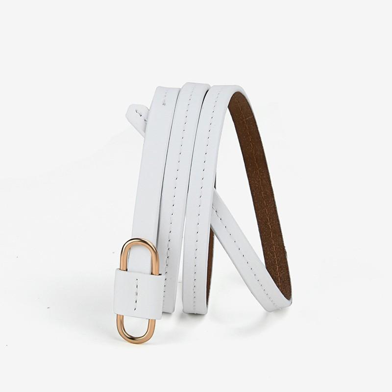 Women's Soft Leather Belt Cowhide Belt Genuine Leather Thin Belt Without Punching Leather