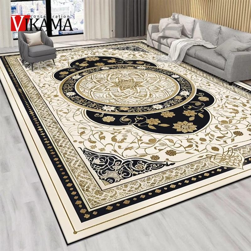 VIKAMA Persian Luxury Crystal Velvet Red Carpet Living Room Large Size Rug Non-slip Home Decoration Bedroom Lounge Rug