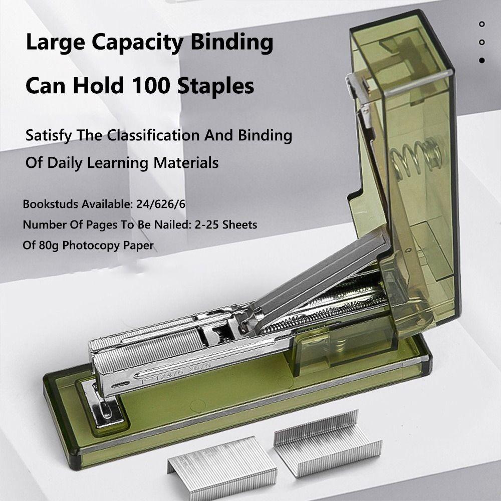 Use 24/6 26/6 Staples Long Stapler Transparent Heavy Duty Stapler  Bookbinding Supplies