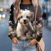 Cute Animal Cat Dog Round-neck Sweatshirt 3D Print Women Y2k Streetwear Autumn Fashion Sweatshirts Pullovers Woman Clothing