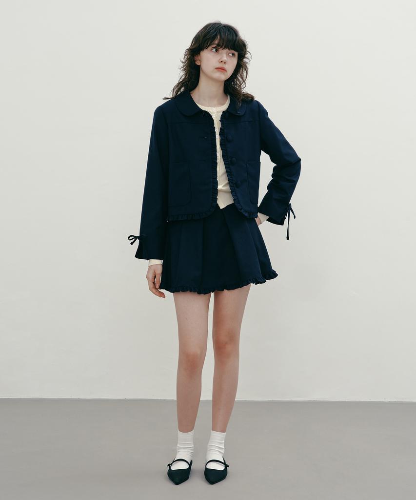 Margarine Fingers Plump Frill Skirt (Navy)