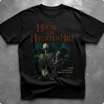 House On Haunted Hill Shirt - Vintage 1959 Horror Skeleton Tee