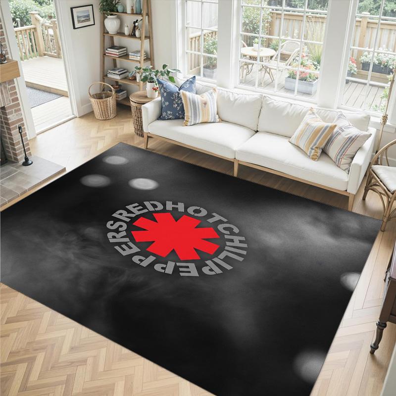 Red Hot Chili Peppers Design Crystal Velvet Carpet Cozy Non?Slip Printed Rug For Bedroom Living Room Entrance