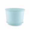 10 Inch Plastic Round Flower Pots with Tray for Home Planters, Terrace, Garden Etc | Pack of 05 | Blue | for Home Indoor & Outdoor Gardening Plants