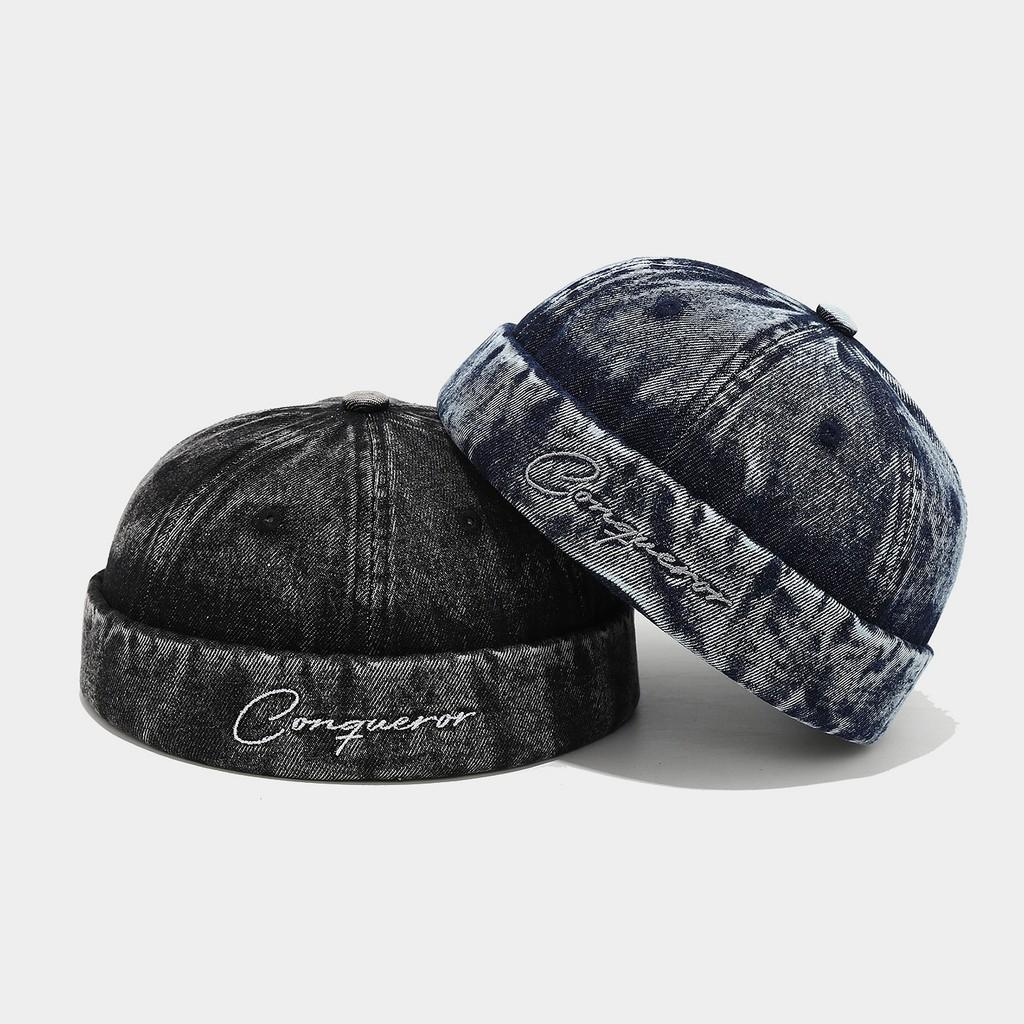 Denim Dad Hat With Embroidered Letters For Casual Street Style In Winter