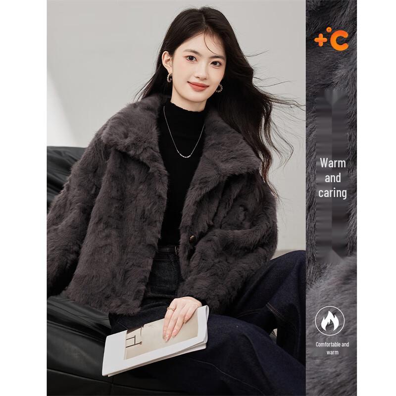 

Women s Faux Fox Fur Thick Winter Coat M