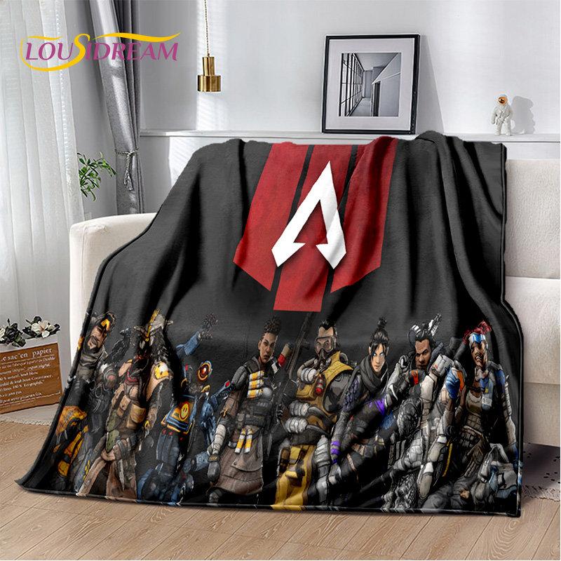 Coperta morbida in peluche, coperta in flanella, coperta da divano per soggiorno, camera da letto, letto, divano, copertura per picnic, stile cartone animato, per giocatori di Apex Legends
