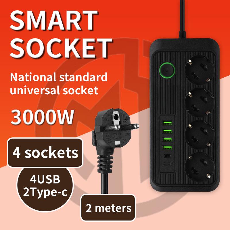 European Standard 16A Power Strip with Two-Pin Socket for Russian, German, Korean, and Austrian Use
