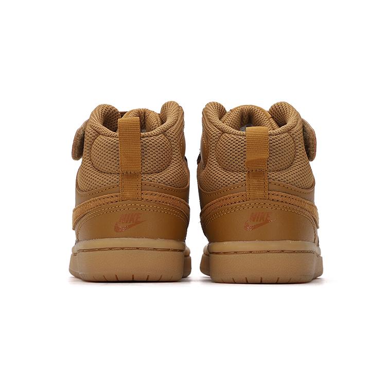 Nike Court Borough Mid 2 PreSchool 'Wheat' (Unisex) Wheat / Black / Gum Light Brown / Wheat Kids' Skateboarding Shoes CD7783 701